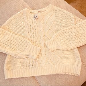 NWT Free People oversized cream sweater. Size small
